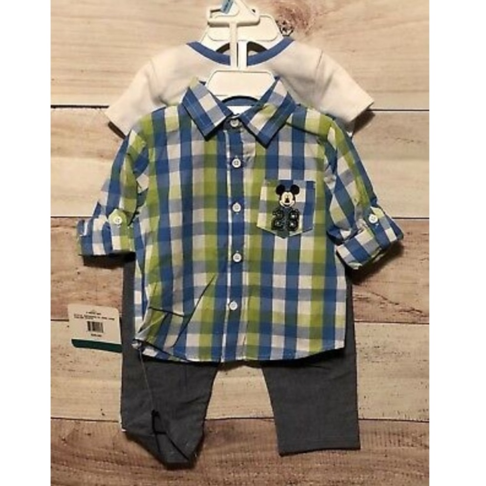 Disney Shirt & Pants Set 6/9 Months Team Mickey